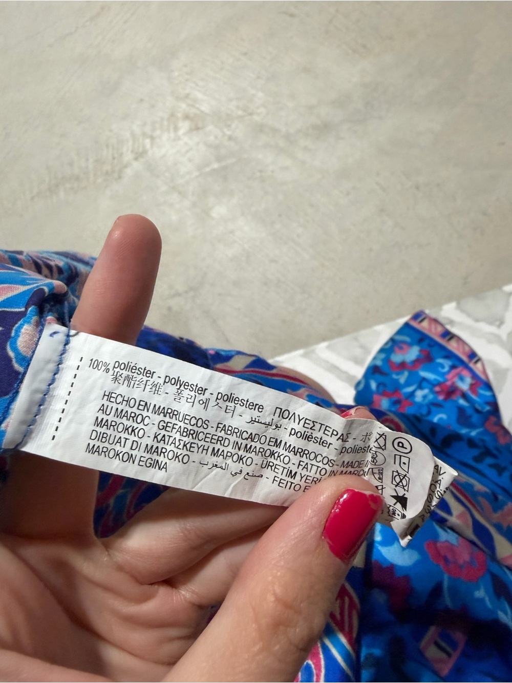Zara Blue Multi-Pattern Wide-Leg Pants - Picture 10 of 14
